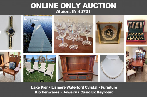 ONLINE ONLY Personal Property Auction_Albion, IN 46701_Lake Pier, Waterford, Kitchenwares