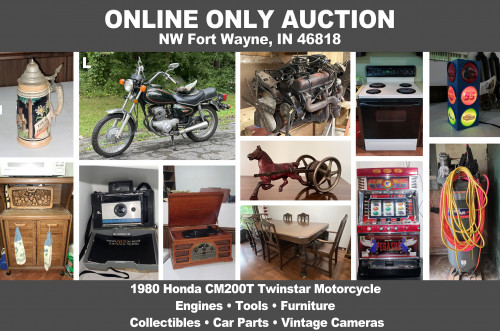 ONLINE ONLY Personal Property Auction_NW, Fort Wayne, IN 46818_1980 Honda Motorcycle, Engines, Tools