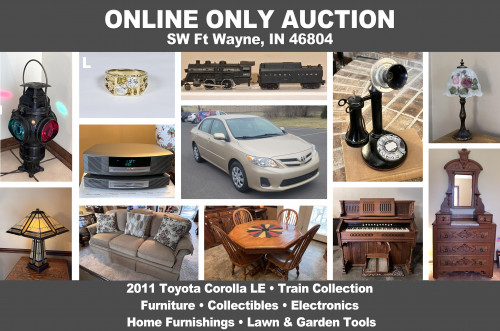 ONLINE ONLY Personal Property Auction_SW Ft Wayne, IN 46804_2011 Toyota Corolla LE, Trains, Jewelry