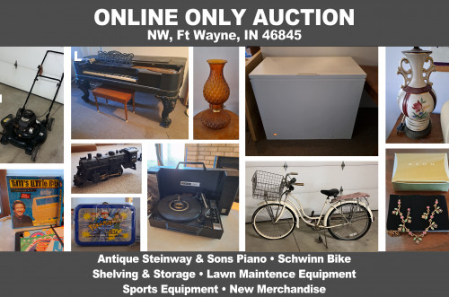 ONLINE ONLY Personal Property Auction_NW, Ft Wayne, IN 46845_Steinway, Toys, Furniture, Schwinn