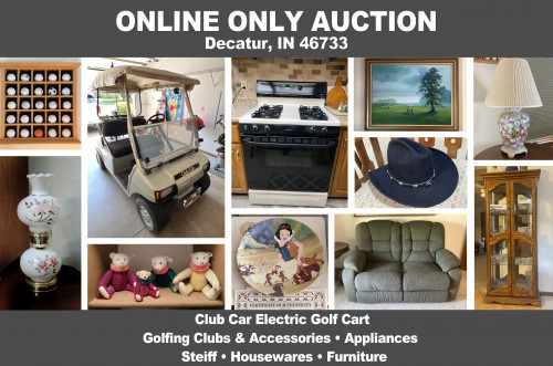 ONLINE ONLY Personal Property Auction_Decatur, IN 46733_Club Car, Golfing, Appliances, Furniture