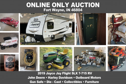 ONLINE ONLY Personal Property Auction_Fort Wayne, IN 46804_2019 Jayco RV, John Deere, Gun Safe