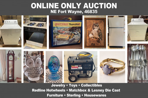 ONLINE ONLY Personal Property Auction_NE Fort Wayne, 46835_Matchbox, Furniture, Jewelry, Generator