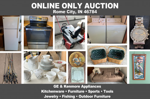 ONLINE ONLY Personal Property Auction_Rome City, IN 46784_Appliances, Sports, Fishing, Furniture