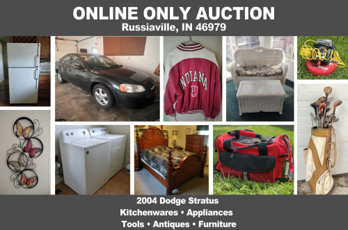 ONLINE ONLY Personal Property Auction_Russiaville, IN 46979_2004 Dodge Stratus, Furniture, Collectibles