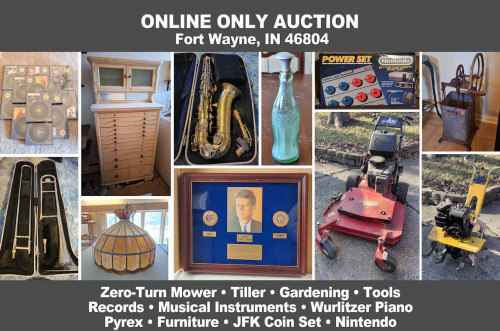 ONLINE ONLY Personal Property Auction_Ft Wayne, IN 46804_Zero-Turn Mower, Musical Instruments, Antiques, Furniture