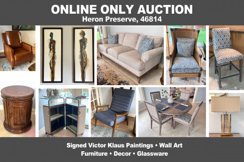 ONLINE ONLY Personal Property Auction_Heron Preserve, Fort Wayne, IN 46814_Victor Klauss, NICE Home Furnishings, Furniture, Decor, Electronics