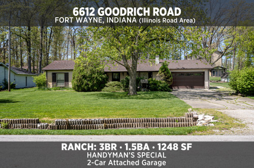 Ranch: 3BR ∙ 1.5BA ∙ 1248SF ∙ Great yard with mature trees