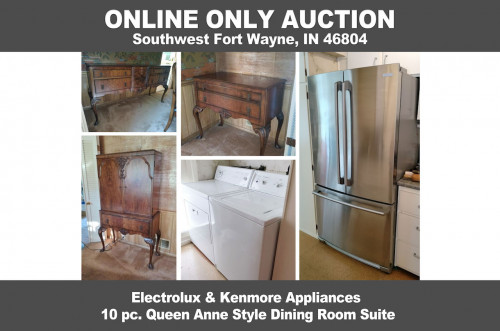 ONLINE ONLY Personal Property Auction_Wood Moor, SW Fort Wayne 46804, APPLIANCES & DINING ROOM SUITE AUCTION