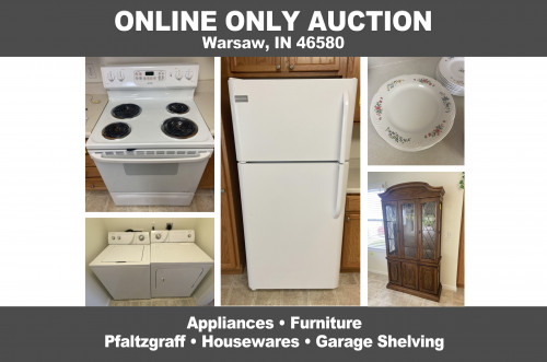 ONLINE ONLY Personal Property Auction_Warsaw, IN 46580_Appliances, Furniture, Housewares