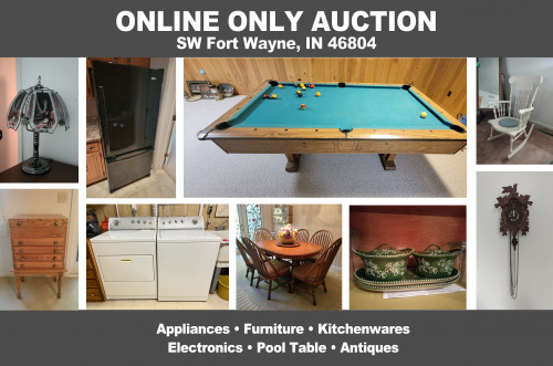 ONLINE ONLY Personal Property Auction_SW Fort Wayne, IN 46804_Appliances, Furniture, Electronics