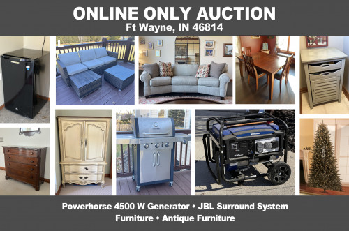 ONLINE ONLY Personal Property Auction_Fort Wayne, IN 46814_Generator, Furniture, Electronics, Decor, Grill