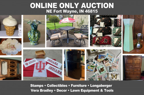 ONLINE ONLY Personal Property Auction_NE Fort Wayne, IN 46815 _Furniture, Collectibles, Electronics, Clothing, Lawn Equipment