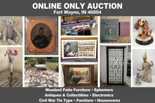 ONLINE ONLY Personal Property Auction_Fort Wayne, IN 46804_Woodard Patio Furniture, Antiques, Ephemera