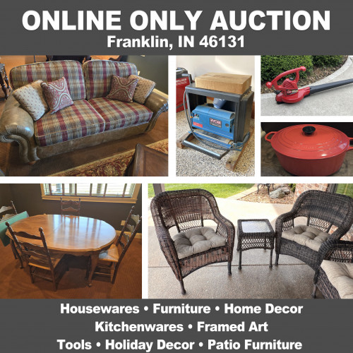 ONLINE ONLY Personal Property Auction_Franklin, IN 46131_Harley-Davidson Gear, Collectibles, Upscale Decor, Electronics, Tools, Patio Furniture