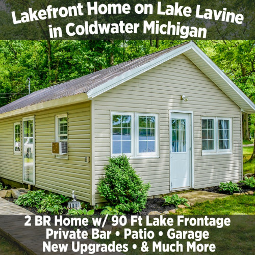 2 Bedroom Lakefront Home on Lake Lavine in Coldwater Michigan