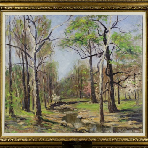 Homer Davisson oil painting "Woods Steam"