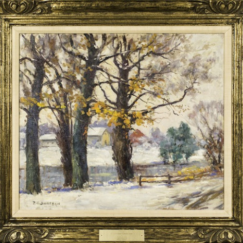 Homer Davisson oil painting "Winter Scene"