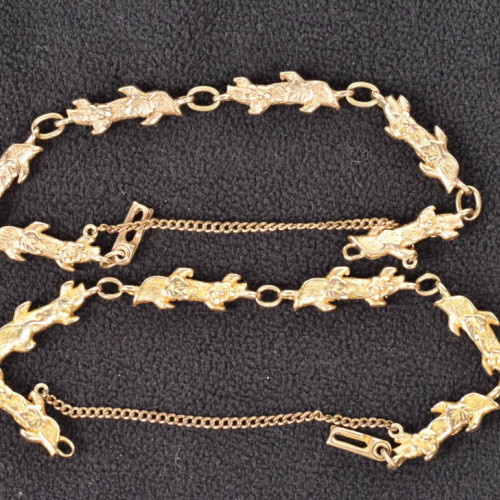 2 Matching 14kt Gold Log Bracelets 
