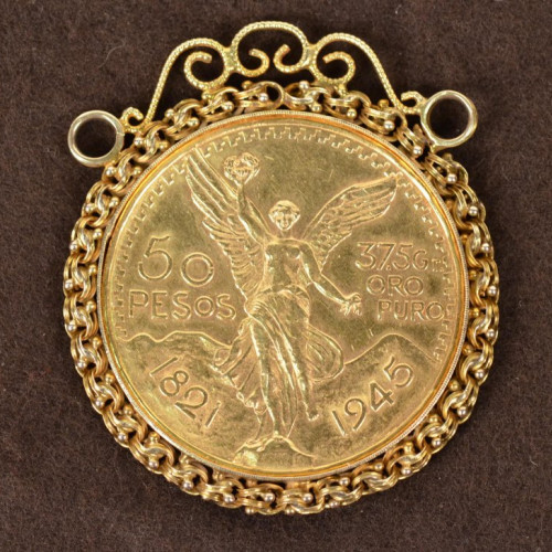 50 Pesos Gold Coin Pendant
