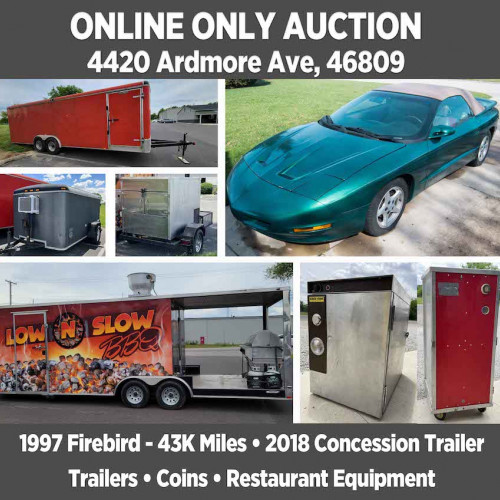 ONLINE ONLY 1997 Firebird 34K Miles, Trailers, Coins & Restaurant Equipment  Auction, Pickup June 21st, 2022
