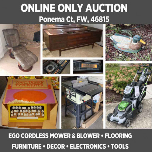 ONLINE ONLY Personal Property on Ponema Court - Pickup Oct 4