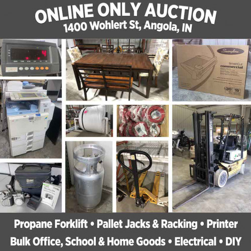ONLINE ONLY Personal Property Auction_1400 Wohlert St, Angola, IN_Pickup Nov 16th