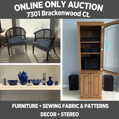 ONLINE ONLY Auction, 7301 Brackenwood Ct., Pickup Noon-4:30 p.m. on Dec. 1