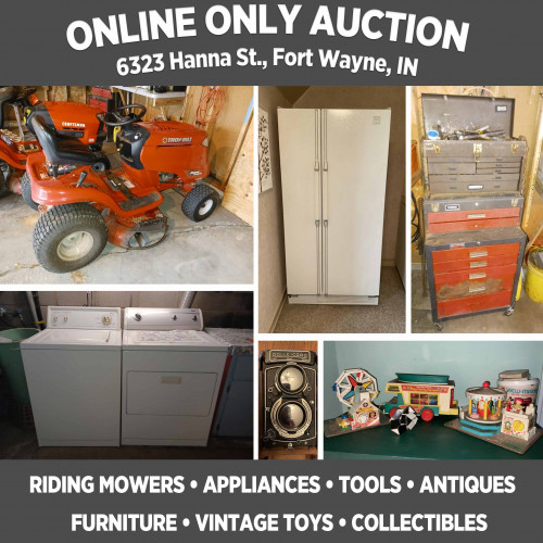 ONLINE ONLY Personal Property Auction on Hanna Street, Pickup April 28
