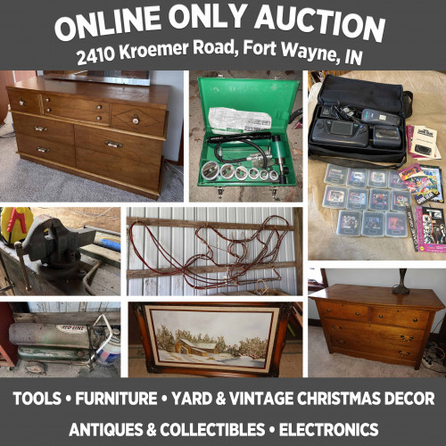 ONLINE ONLY Auction on Kroemer Road, Pickup May 11