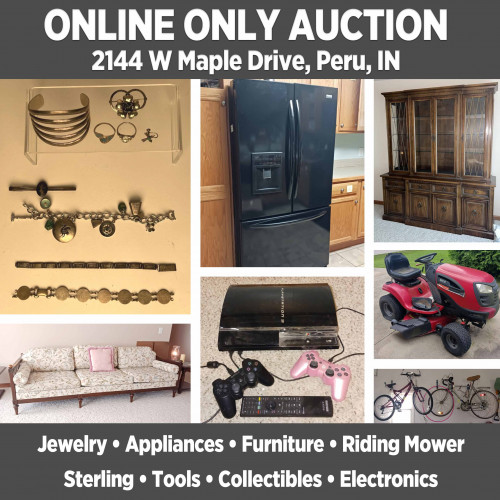 ONLINE ONLY Personal Property Auction in Peru, IN - Pickup Aug. 15