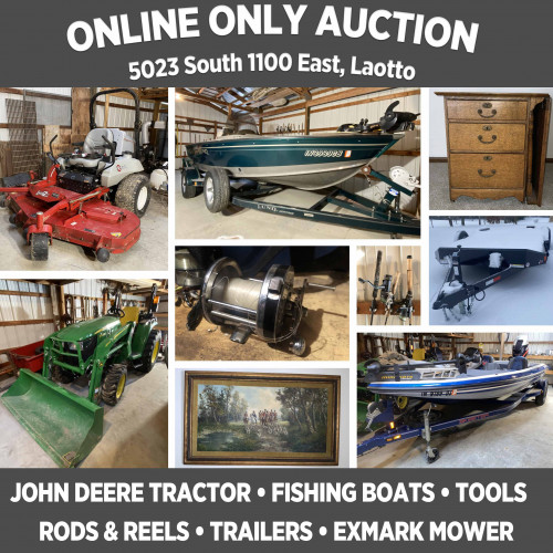 ONLINE ONLY Auction in Laotto, Pickup on Feb. 22