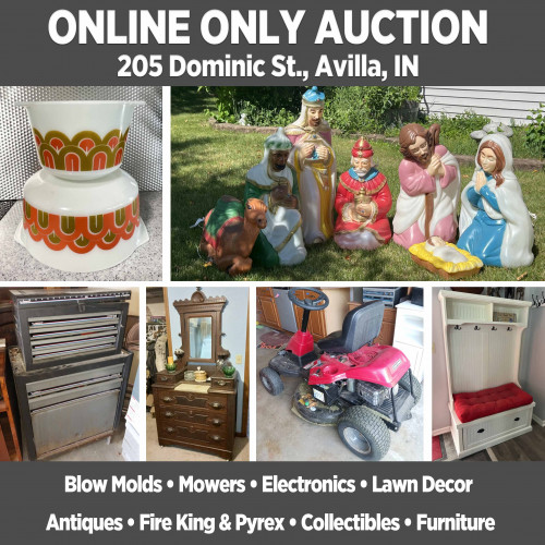 ONLINE ONLY Personal Property Auction in Avilla - Pickup June 29
