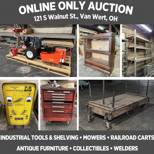 ONLINE ONLY Personal Property Auction in Van Wert, Ohio, Pickup May 19