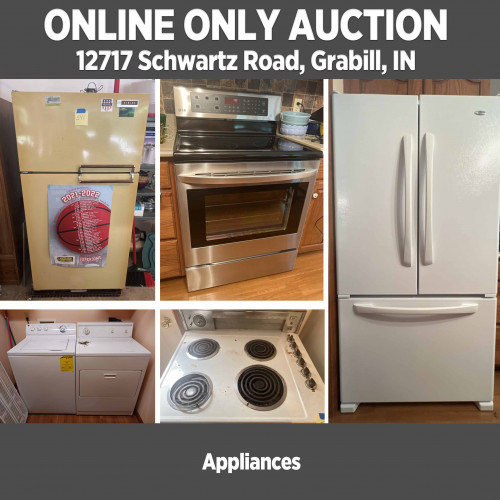 ONLINE ONLY Appliance Auction in Grabill - Pickup 9-11 a.m. Sept. 15