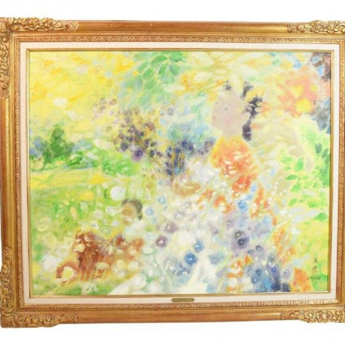 Le Pho Oil on Canvas - Parrni-Les Fleurs - Sold in 2017