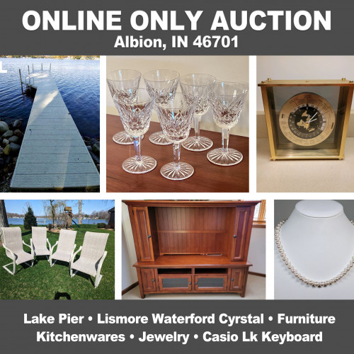 ONLINE ONLY Personal Property Auction_Albion, IN 46701_Lake Pier, Waterford, Kitchenwares