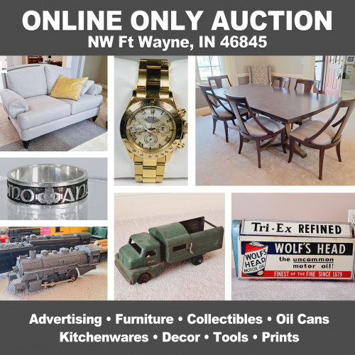 ONLINE ONLY Personal Property Auction_Fort Wayne, IN 46845_Advertising, Collectibles, Furniture