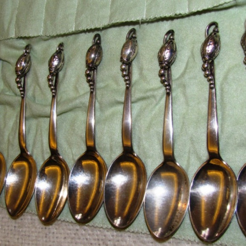 Georg Jensen Sterling Blossom (12) Spoons