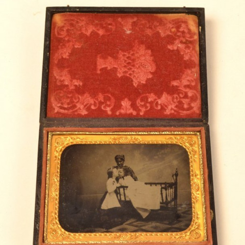 Civil War Era Daguerreotype Case "Black Mammy"