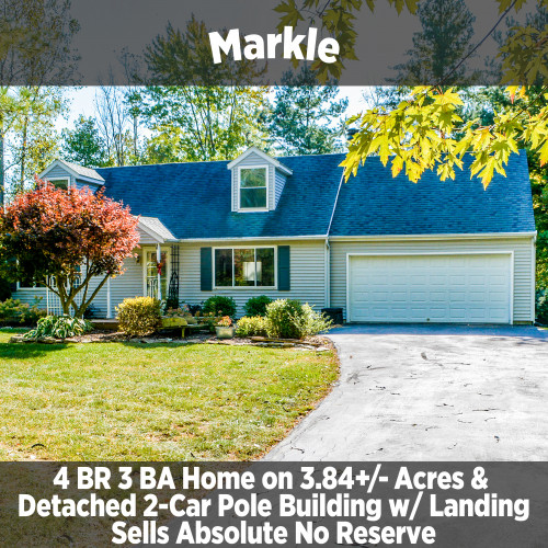 4 Bedroom 3 Bathroom Home on 3.84 +/- Acres in Markle, IN