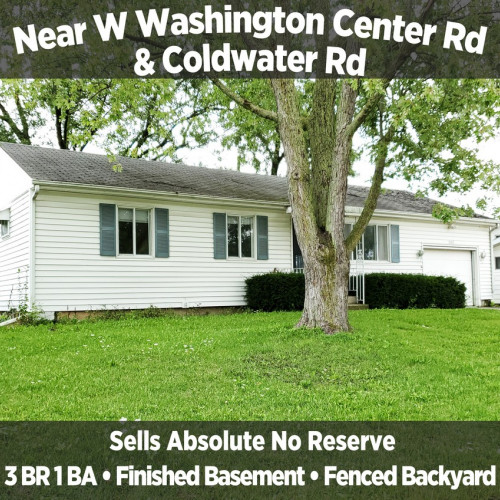 Charming 3 Bedroom 1 Bathroom Income Property Near W Washington Center Rd & Coldwater Rd