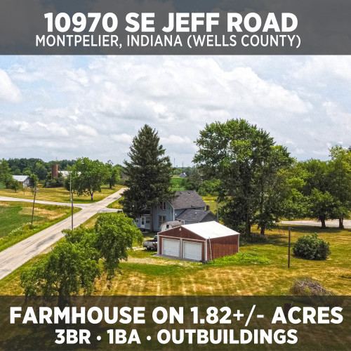Farmhouse on 1.82+/- Acres - Montpelier, Indiana