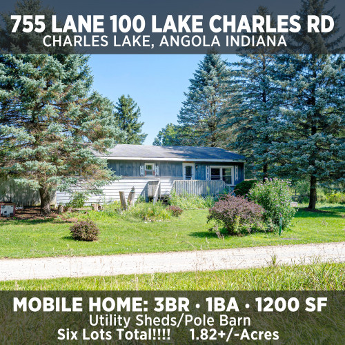 Private Lake! Lake Charles. Lot with Mobile Home and Three Lots Water Frontage. Six Multiple LOTS totaling 1.82+/-Acres!