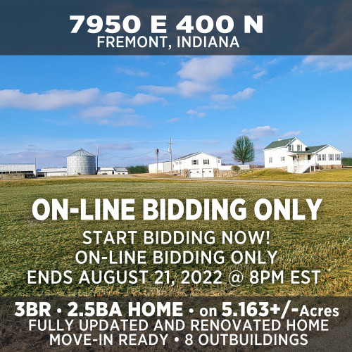 ON-LINE AUCTION - 5.163+/- ACRES | ON-LINE BIDDING ONLY ENDS AUGUST 21, 2022 @ 8PM